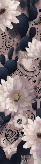 Free cactus bookmark featuring pale colors with a white and blue cactus